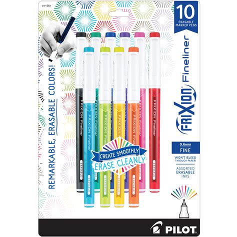 Pilot Frixion Fineliner Erasable Marker Pens Fine Pt Asst Colors