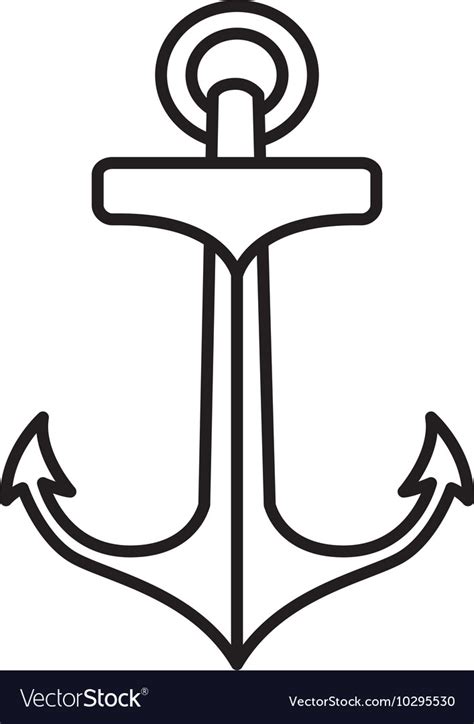 Anchor drawing tattoo style isolated icon Vector Image