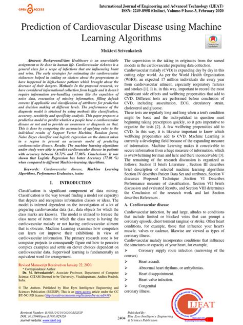 Prediction Of Cardiovascular Disease Using Machine Learning Algorithms