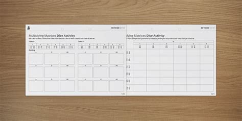 Matrix Multiplication Dice Activity Lehrer Gemacht