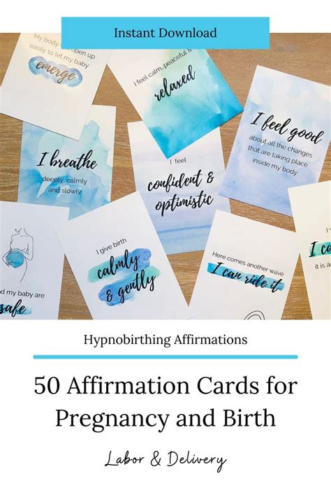 Watercolor Cards With The Words Hypophria Affirmation Cards For