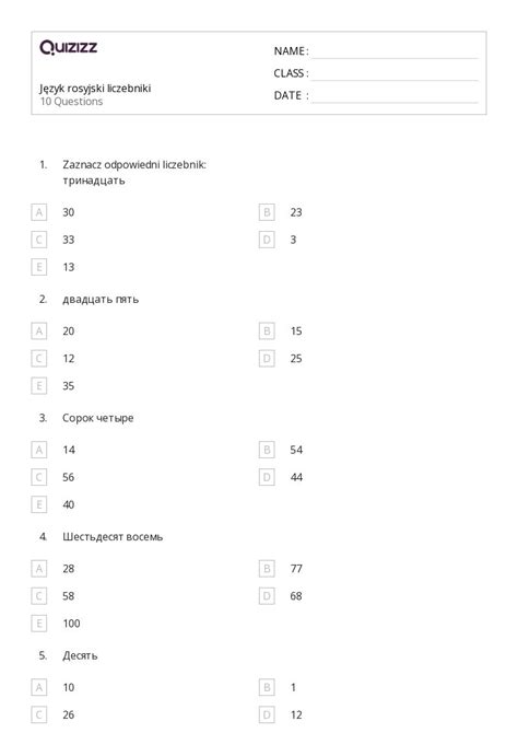 Ponad J Zyk Arkuszy Roboczych Dla Klasa W Quizizz Darmowe I Do Druku