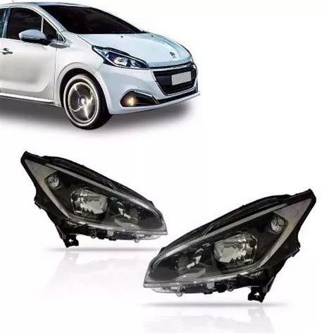 Par Farol Peugeot 208 Mascara Negra C Led 13 14 15 Original Frete grátis