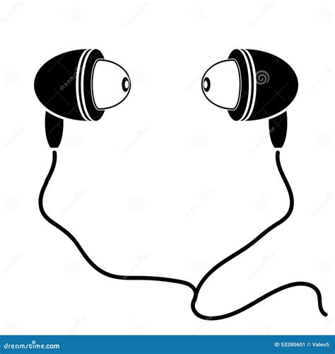 Earphones Silhouette Stock Vector Image 53280601