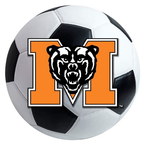 FanMats® 86 - "Soccer" NCAA Mercer University Round Nylon Area Rug with ...