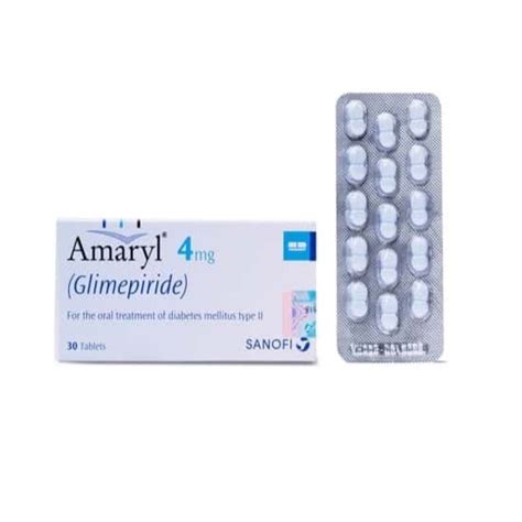 Glimepiride 4 Mg Amaryl 4mg Tablet Packaging Size 30 Tablets In 1