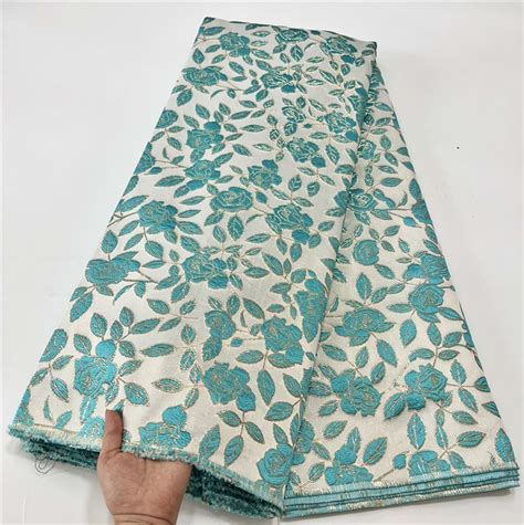 Brocade Fabric Jacquard Damask Cloth For Woman Nigerian Floral Gilding