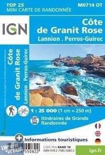 I G N Carte au 1 25 000ème TOP 25 M0714OT Côte de Granit Rose