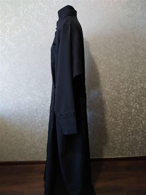 Black Orthodox Cassock Greek Cassock In Wet Silk Greek Etsy