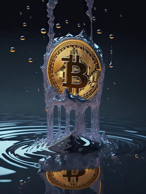 Premium Ai Image Crypto Coin Bitcoin In Drops