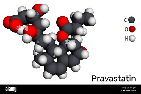 Molécula De Pravastatina Estatina Fármaco Anticolesterémico