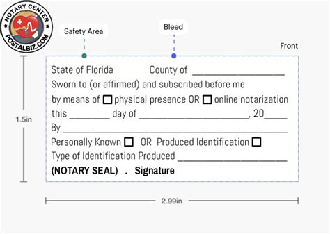 Notary Florida Oath Self Inking Jurat Stamp Postal Biz Avalon