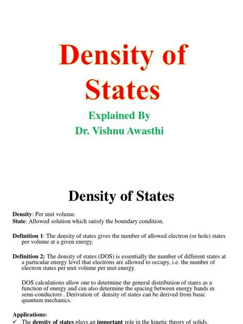 density  states final