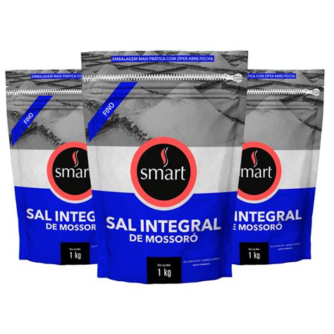 Kit 3 Sal Marinho Integral de Mossoró Fino Smart 1kg Kit 3 Sal