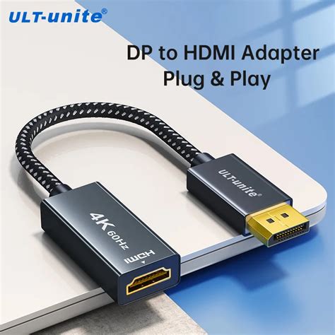 Adaptateur Dp Vers Hdmi K Hz Displayport M Le Vers Hdmi Femelle