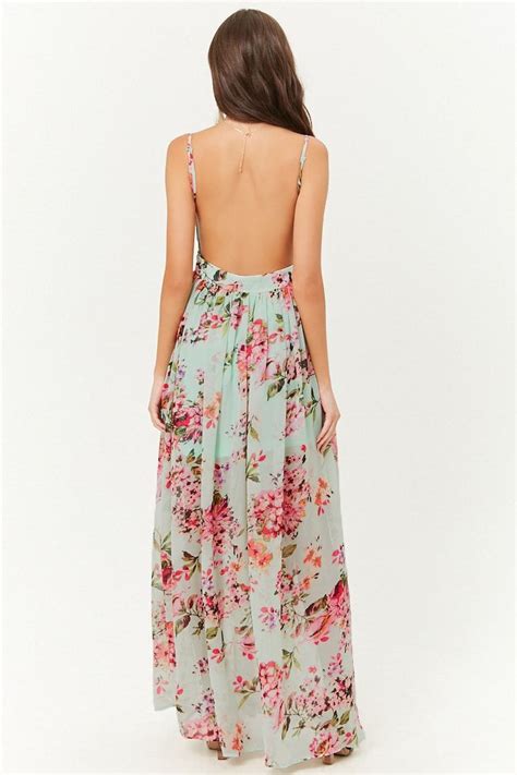 Floral Print Maxi Dress Backless Maxi Dresses Floral Print Maxi