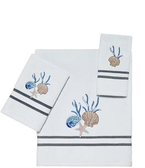 Avanti Linens Blue Lagoon 3 Piece Embroidered Bath Towel Set Dillards