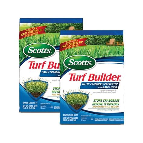 Scotts Turf Builder 1335 Lbs 5000 Sq Ft Halts Crabgrass Preventer With Lawn Fertilizer 2