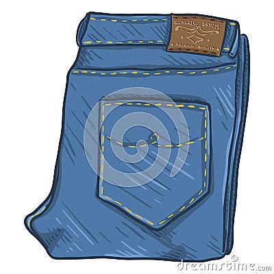 Vector Single Cartoon Illustration Folded Denim Jeans Cartoondealer