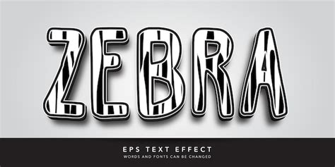 Premium Vector Zebra D Editable Text Effect