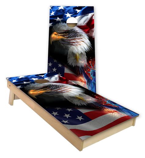 Bald Eagle American Flag Cornhole Wrap Cornhole Stop