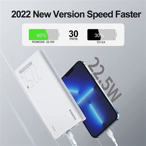 Romoss Sense 8F 22 5W 30000mAh Super Fast Charge Power Bank White