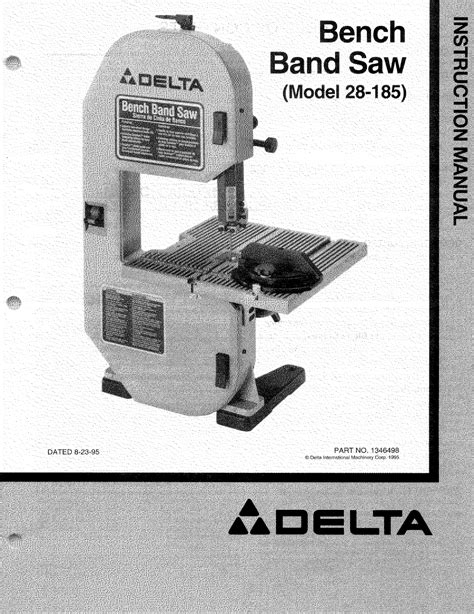 Delta 28 185 User Manual 8 Band Saw Manuals And Guides L0801752