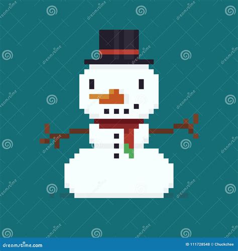 Pixel Art Snowman Ilustraci N Del Vector Ilustraci N De Nieve