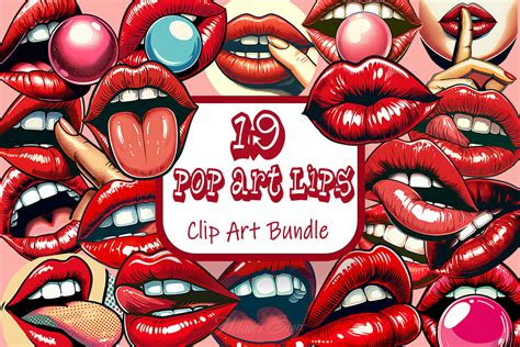 Sexy Lips Clipart Png Pop Art Style Graphic By Helene S Store · Creative Fabrica