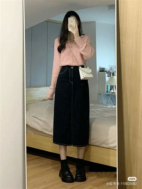 Korean Ootd Skirt Korean Fashion Skirt Ootd Korean Style Long Skirt