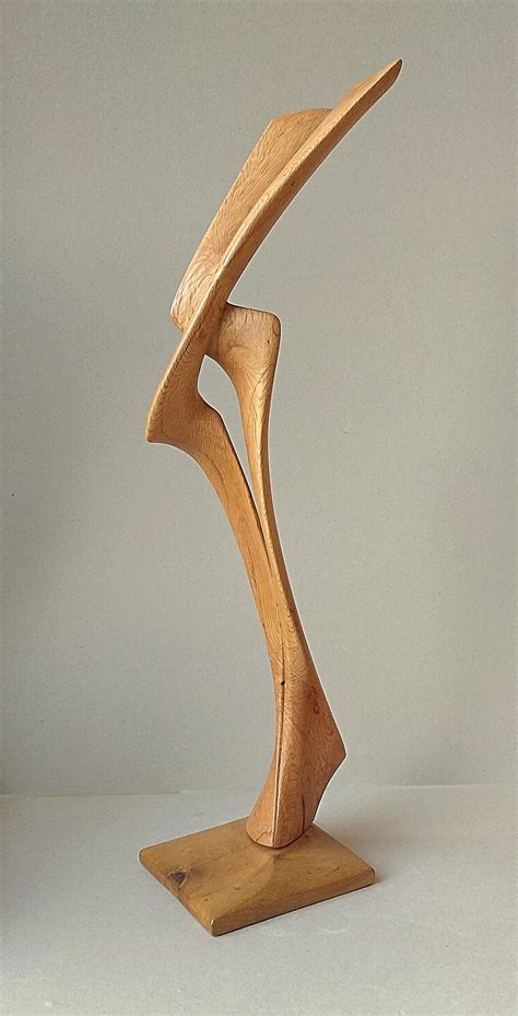 Lutfi Romhein Virtuoso Standing Oak Wood Pure Lines Abstract Sculpture For Sale At 1stdibs