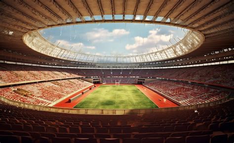 Premium AI Image | Inside the Stadium Capturing the Inner Perspective