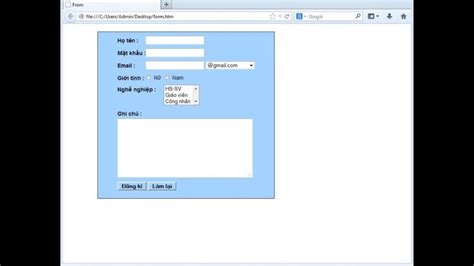 Form Trong Html T O Form Nh P D Li U Cho Website Blogit Vn