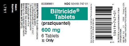 Biltricide Anthelmintic Praziquantel 600 Mg Tablet Bottle 6 Tablets