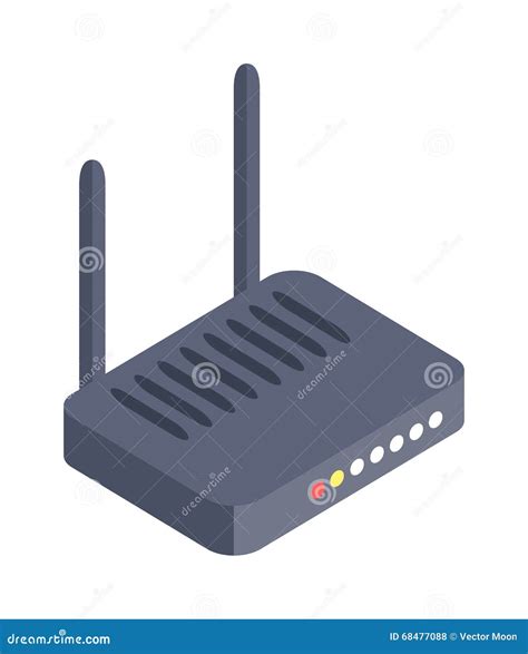 Isometric Wi Fi Modem Router Illustration Isolated On White Stock