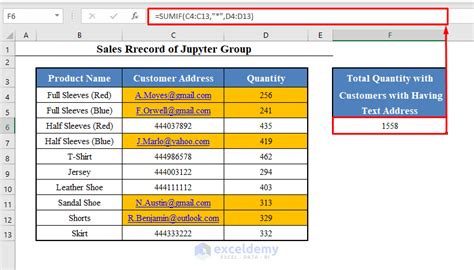 Sum If A Cell Contains Text In Excel Suitable Formulas Exceldemy