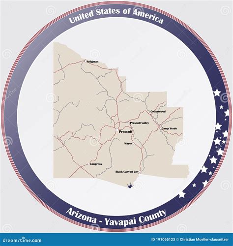 Arizona: Yavapai County Vector Illustration | CartoonDealer.com #95562948