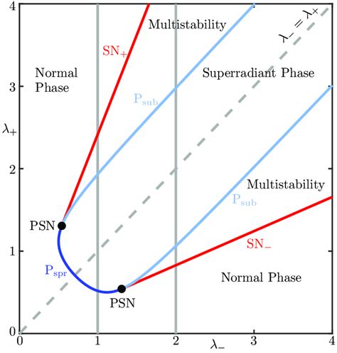 Two Parameter Bifurcation Diagram Describing The Superradiant Phase