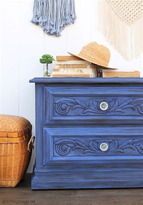 Bold Blue Chalk Painted Nightstand Girl In The Garage®