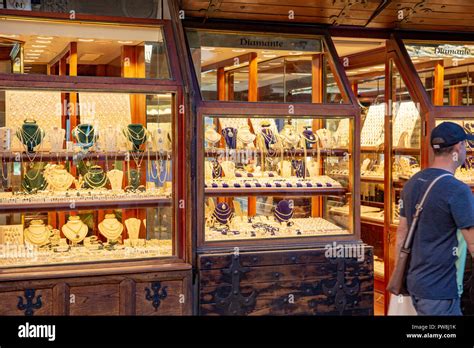 Jewellery Stores And Goldsmith Shops On The Ponte Vecchio Famous Bridge
