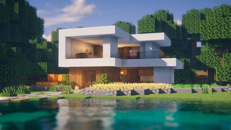 Minecraft Modern Starter House Relaxing Tutorial Youtube