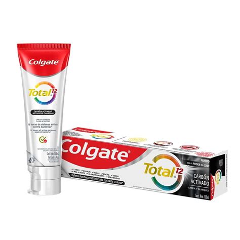 Pasta dental Colgate Total 12 Carbon Activado Protección Antibacterial