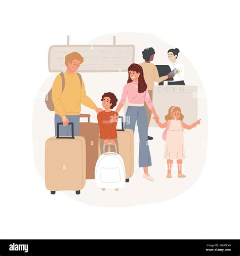 Registro En El Aeropuerto Ilustraci N De Vectores De Dibujos Animados