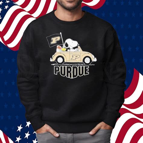 Snoopy And Woodstock Driving Car Purdue Boilermakers 2023 T Shirt