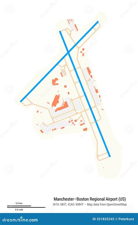 Map Of Manchesterâ€ Boston Regional Airport Iata Code Mht Stock Image