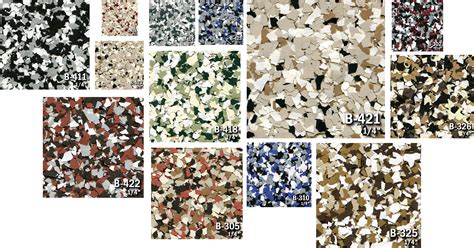 Floor Flakes Color Chart - For Decorative Epoxy Floor and Walls