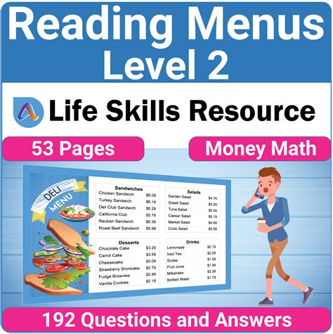 Reading Restaurant Menus 2 Worksheets Worksheets Library