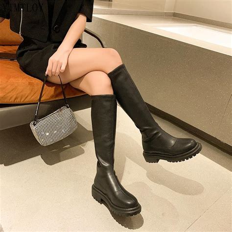 2022 Winter Long Marke Damen Stiefel Knie High Luxus Chelsea Chunky