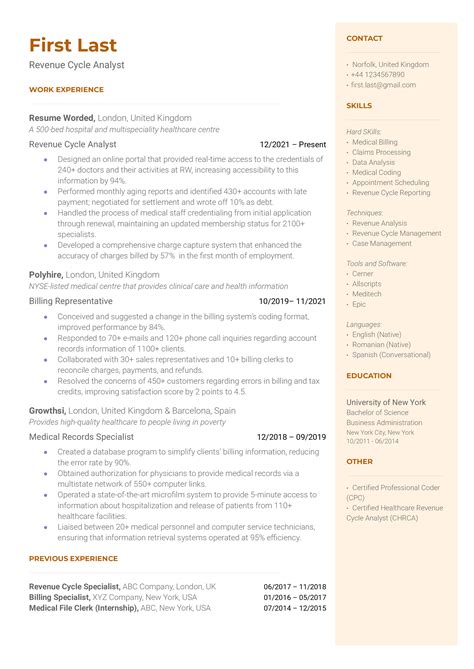 Revenue Cycle Director Resume Examples For 2025 Resume Worded