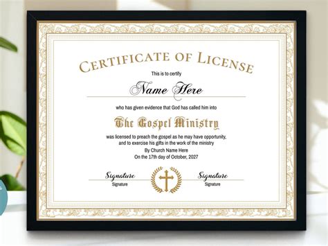 Gospel Ministry Certificate Of License Template Elegant Licensed Minister Certificate Printable